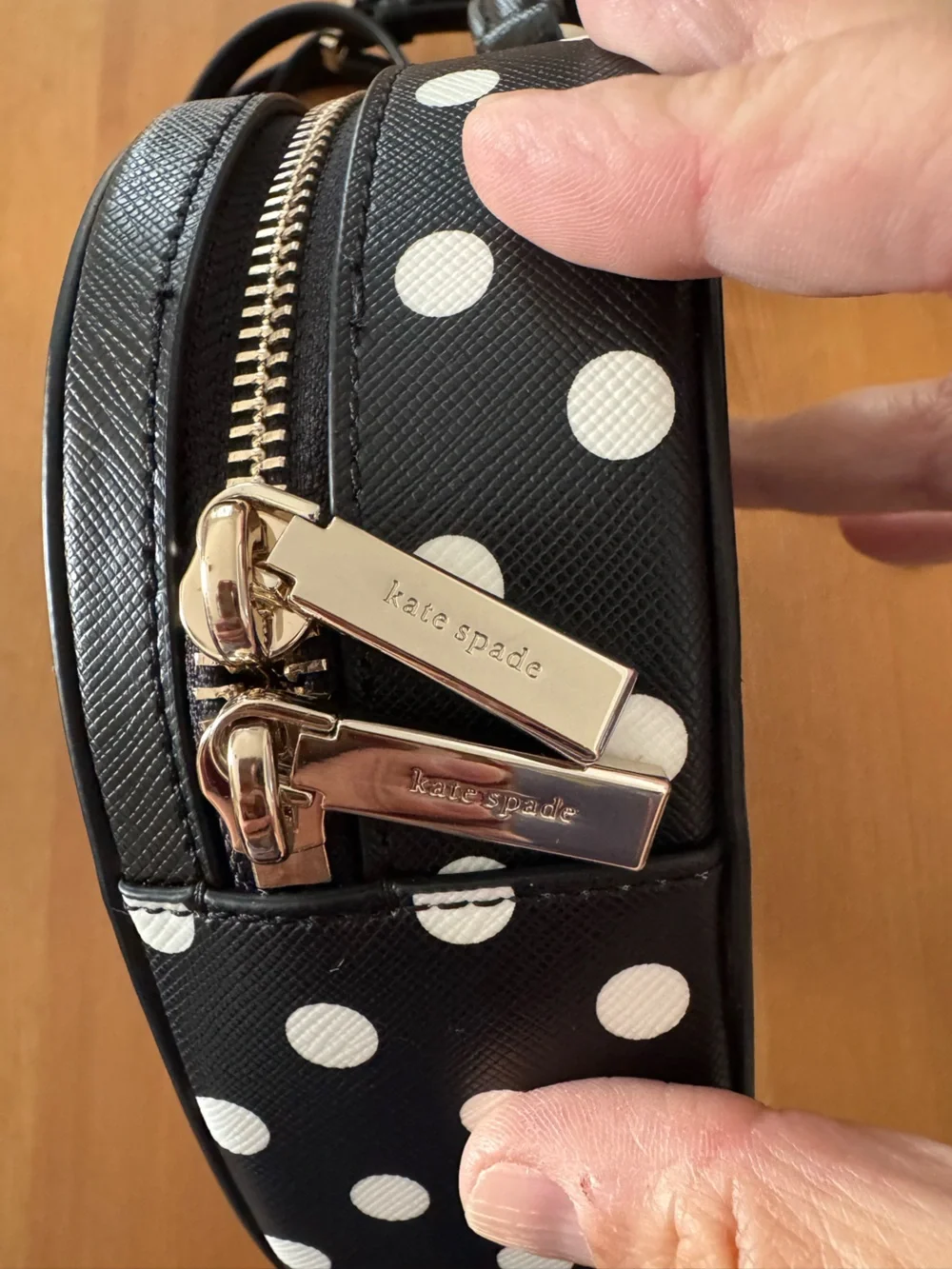 NWOT! Kate Spade Love Shack Black and White Polka Dot Heart Crossbody